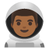 man astronaut, medium-dark skin tone